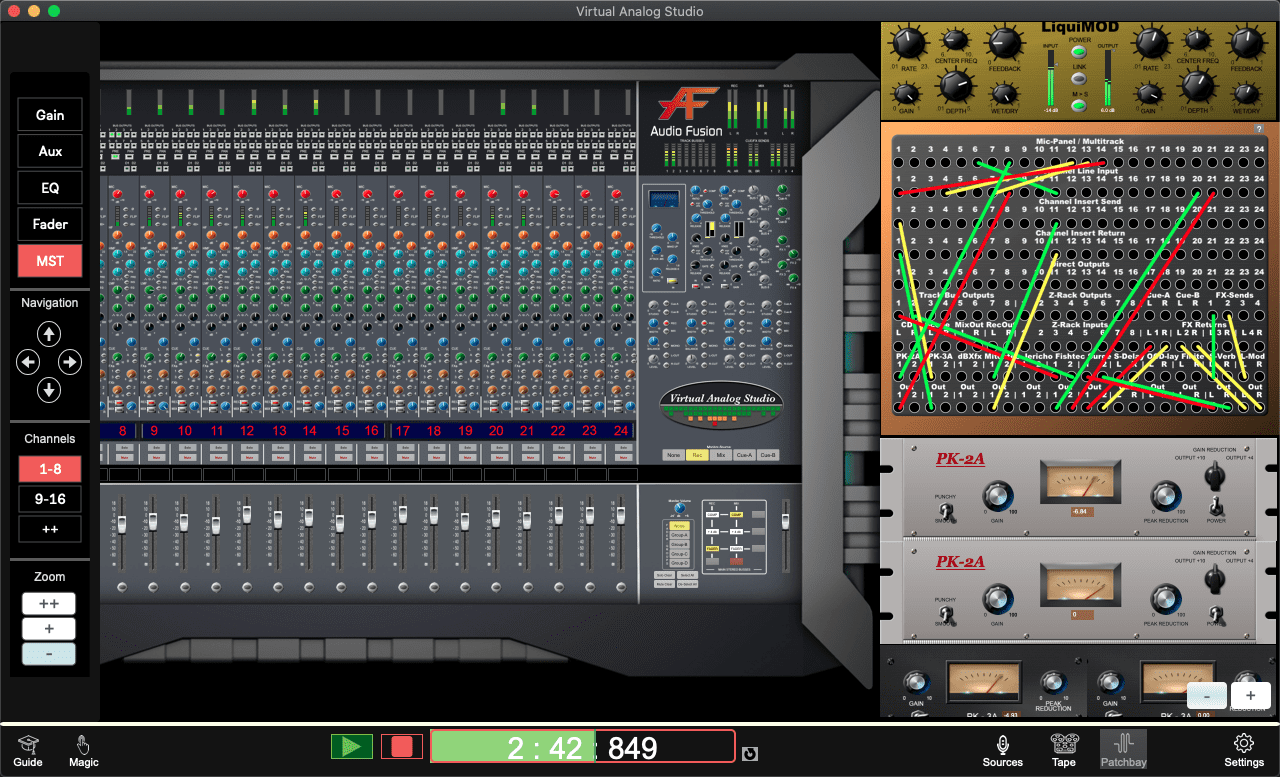 SoundcheckPro mixer and signal flow interface